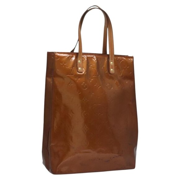 LOUIS VUITTON Monogram Vernis Reade MM Hand Bag Bronze M91143 LV Auth EC356 - Picture 1 of 16
